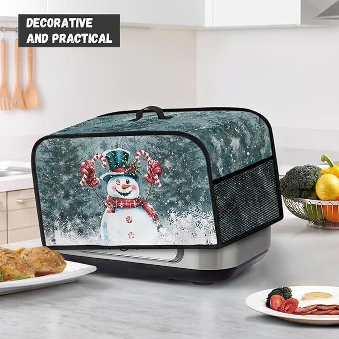 Cute Snowman Slow Cooker Cover 6-8 Qt Flower Bush Slow Cooker Bag Crock Pot Cover Keep Appliance Clean Kitchen Tool Kitchen Small Appliance Dust Covers Decor
