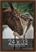 wallsthatspeak 24x33 Mocha Walnut Picture Frame for Puzzles Posters Photos or Artwork