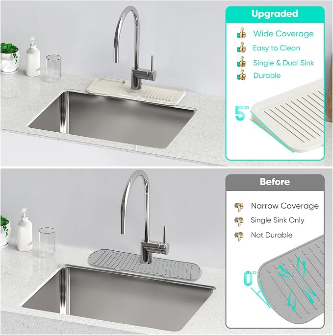 14.6 inch Faucet Mat for Kitchen Sink Faucet Mat Kitchen Sink Splash Guard - Image 6