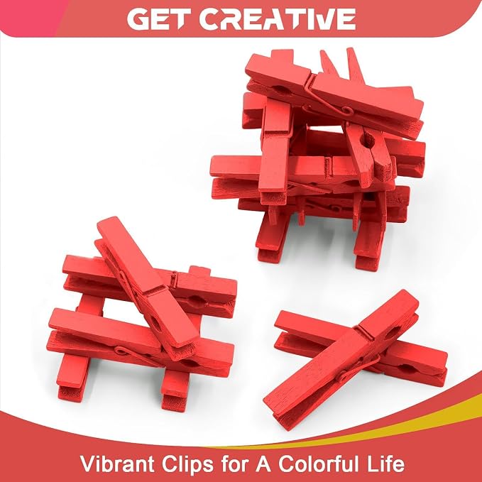100 Pcs Red Clothes pins - Image 5