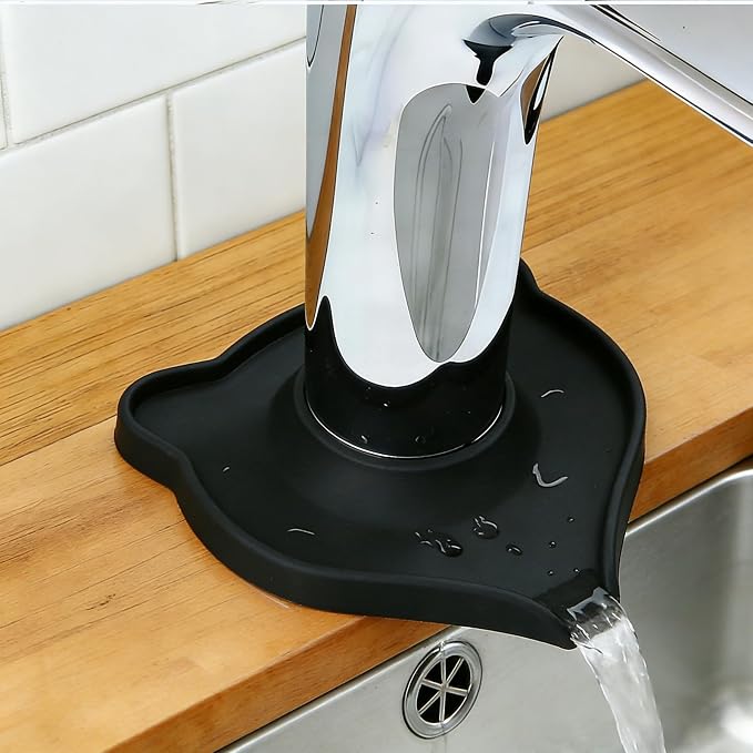 Compact Silicone Kitchen Sink Faucet Splash Proof Mat, Tap Water Diversion by WSIWZAI