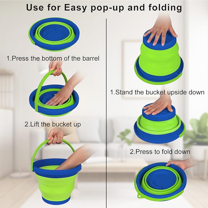 5L Collapsible Mop Bucket for Cleaning, Foldable Buckets - Image 3