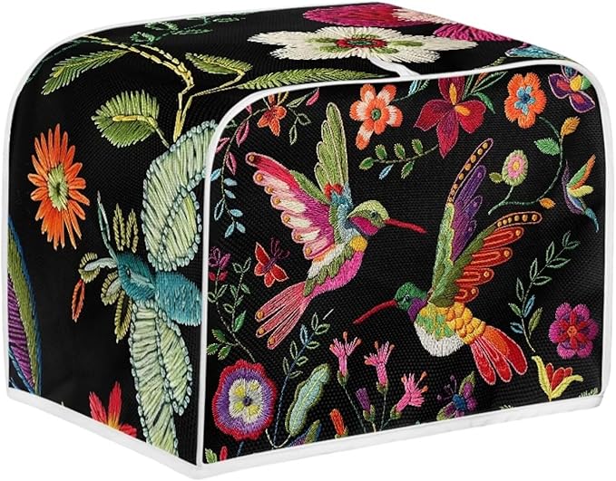Hummingbird Print Toaster Cover 4 Slice Universal Size Kitchen Appliance Cover Dust Fingerprint Protection Kitchen Home Decor