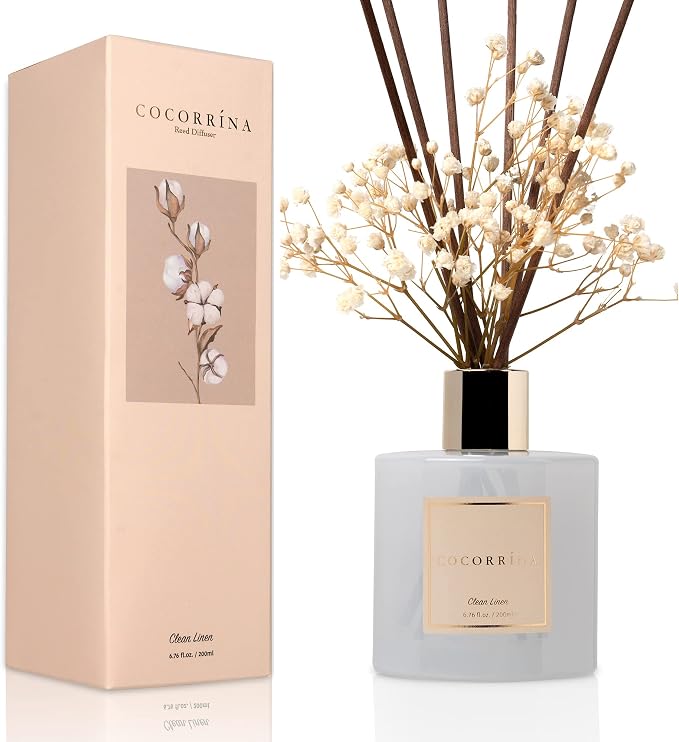 Reed Diffuser Set, Clean Linen 6.7 fl oz Scented Diffuser - Image 2