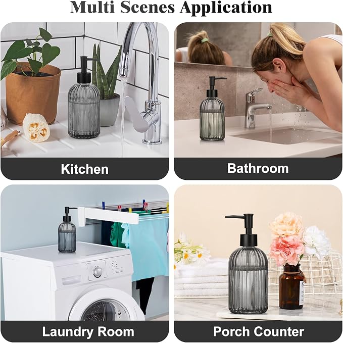1 Pack 13.5oz Glass Soap Dispenser - Image 4