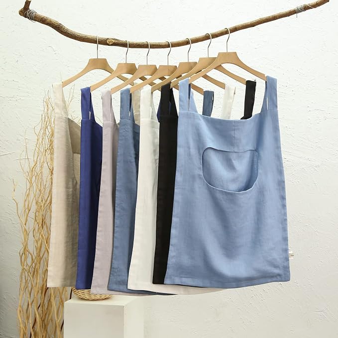Amazhiyu 100% Linen Door Hanging Laundry Hamper Bag, 19x27 Inches Yellow - Image 7
