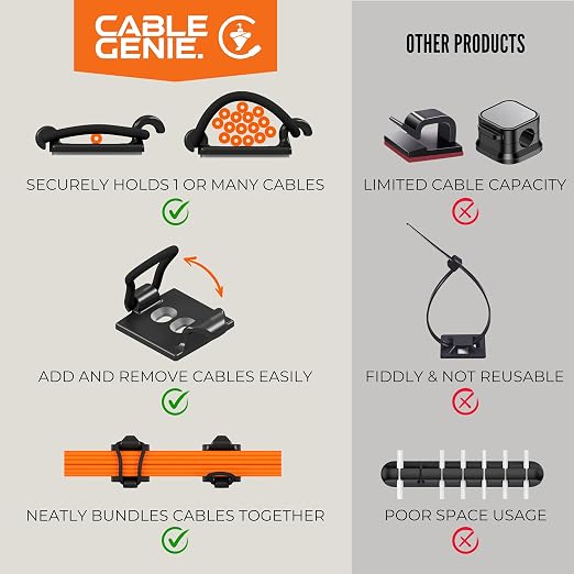 30-Pack Adjustable Elastic Self-Adhesive Cable Tidy Clips, Cable Management - Image 4