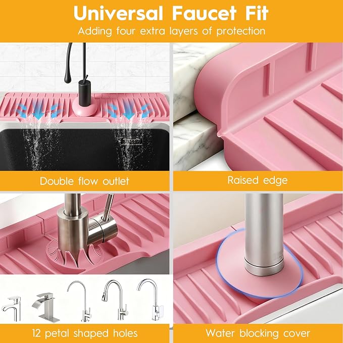24" Silicone Faucet Mat for Kitchen Sink of The Lastest, Kitchen Sink Water - Image 7
