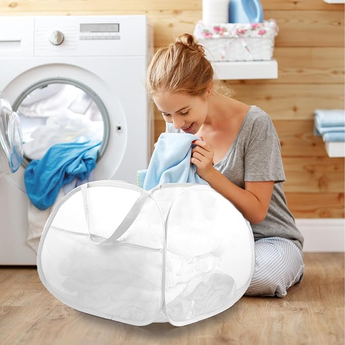 2 Pack Collapsible Laundry Baskets, 90L Large Foldable Laundry Basket, Durable - Image 2
