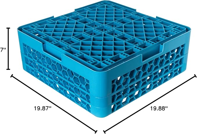Carlisle FoodService Products 36 Compartment Full Size OptiClean Glass Rack, Blue, 7.12"