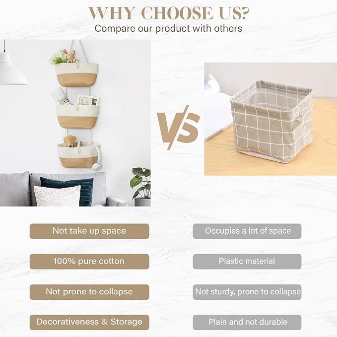 TeoKJ 3-Tier Hanging Baskets for Storage - Image 5