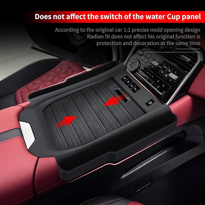 Central Control Silicone Storage Box for 2024-2026 Nissan Patrol Y63 Xe Se Titanium Se Platinum City Central Control Panel Tray Organizing Box Interior Modification Accessories (Chassis-Free Lifting)