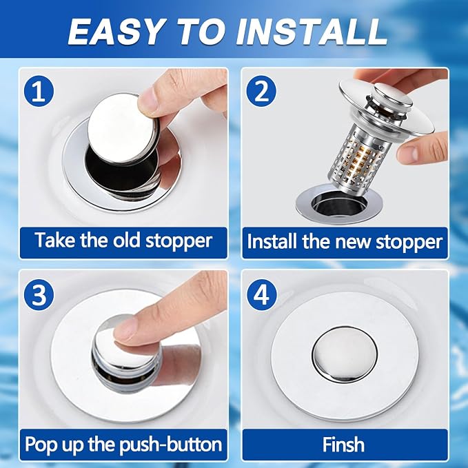 Sink Stopper Hair Catcher, Pop-up Sink Drain Strainer - Image 6