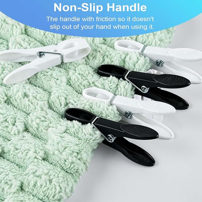 Clothes Pins, 48 Pack Black White Plastic Clothespins, Clothes Pins Heavy Duty - Image 8