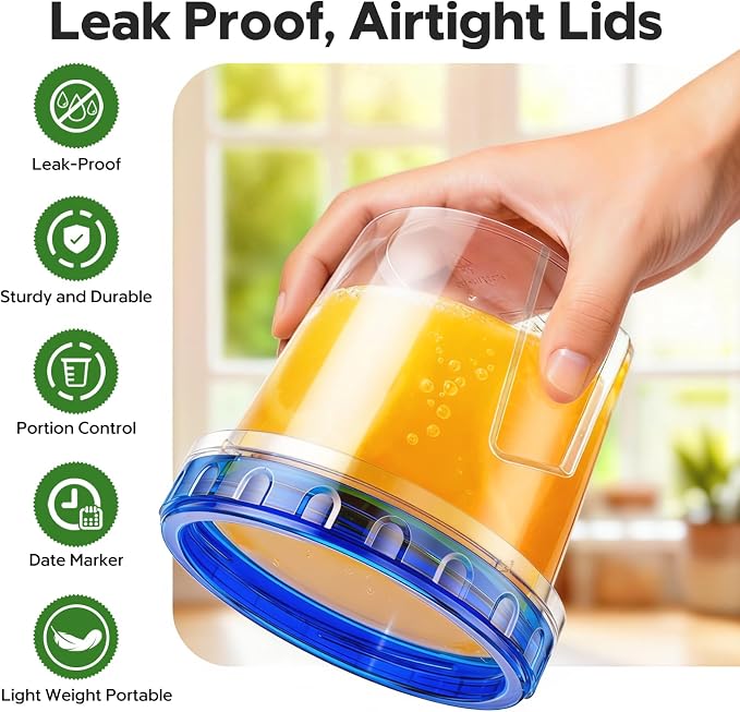 HOMETALL Freezer Storage Containers, Airtight Plastic | Food Storage Containers - Image 3