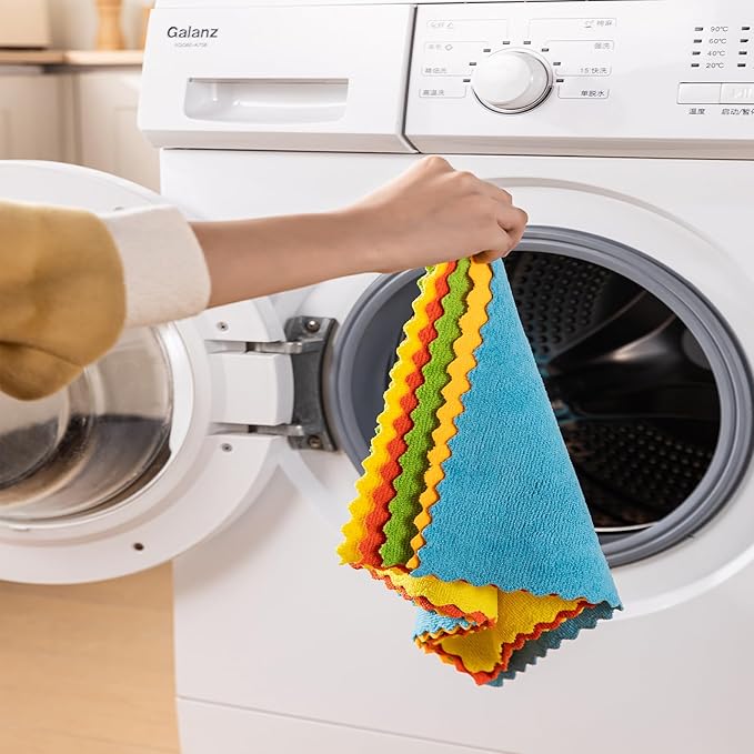 Microfiber Cleaning Cloth, 24 Pack Highly Absorbent Cleaning Rags, Reusable - Image 6