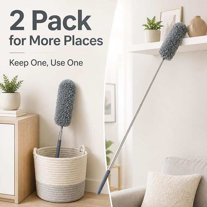 2 Pack Small Microfiber Feather Duster - Image 7
