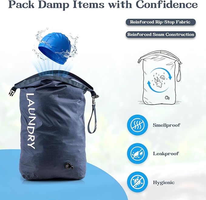 Travel Laundry Bag, Vacuum Compression Dirty Clothes Travel Bag - Image 2