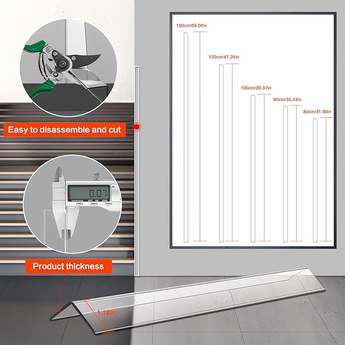Clear Corner Protectors, 2-Pack Self-Adhesive Wall Guards for Baby Safety, Furniture Edge Protection (3cm x 90cm)