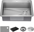 DELTA FAUCET Delta Marca 30 inch Drop-In Undermount Stainless Steel Single Bowl Kitchen Sink with Accessories