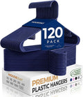 HOUSE DAY Blue Plastic Hangers 120 Pack, Slim Space-Saving Clothes Hangers | by HOUSE+DAY