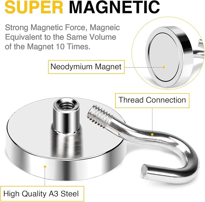 DIYMAG Magnetic Hooks 20pcs 120lbs Cruise Essentials 2026 Magnet Hook - Image 2