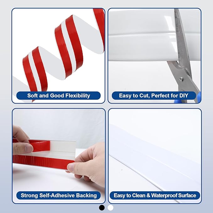 Storystore Wall Corner Protector Moulding Trim 2.4 in x 13 Ft,Peel and Stick Corner Moulding Trim, Self Adhesive Corner Guards Edge Protector for Wall Edge Corner, Countertop,White