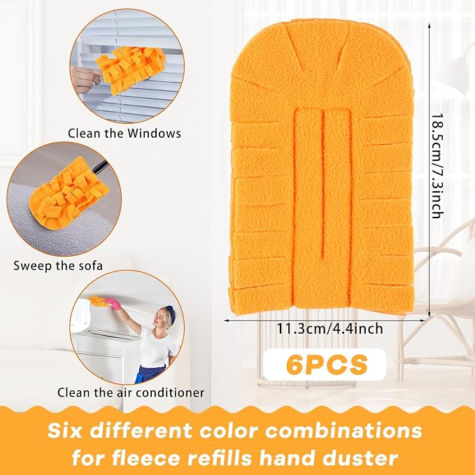 Zubebe 6 Pcs Reusable Duster Refills Fleece - Image 2