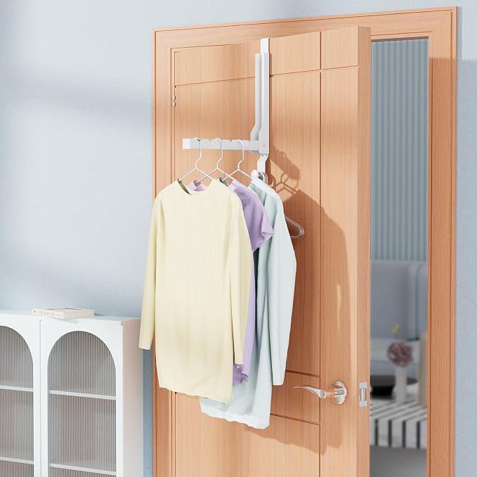 4 Pack Over The Door Hanger Folding Clothes Drying Rack, Folding Hanging Coat - Image 9