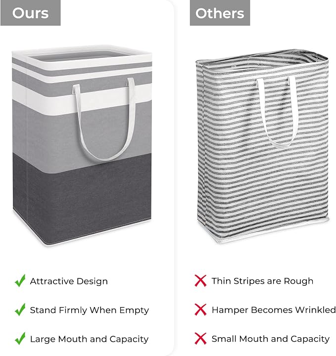 HomeHacks 3-Pack Large Laundry Basket, 75L Each Waterproof, Freestanding - Image 3