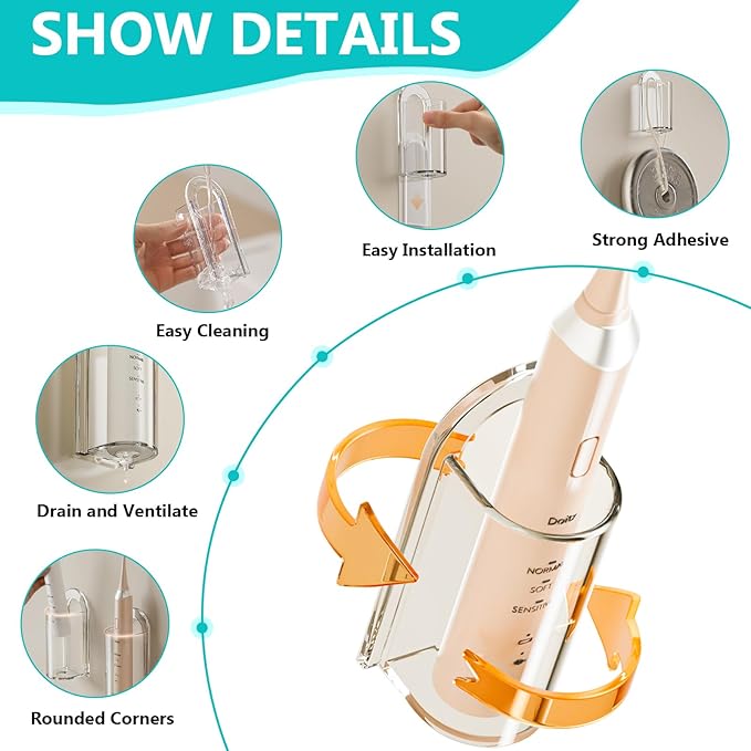 2 Pack Electric Toothbrush Holders - Image 3