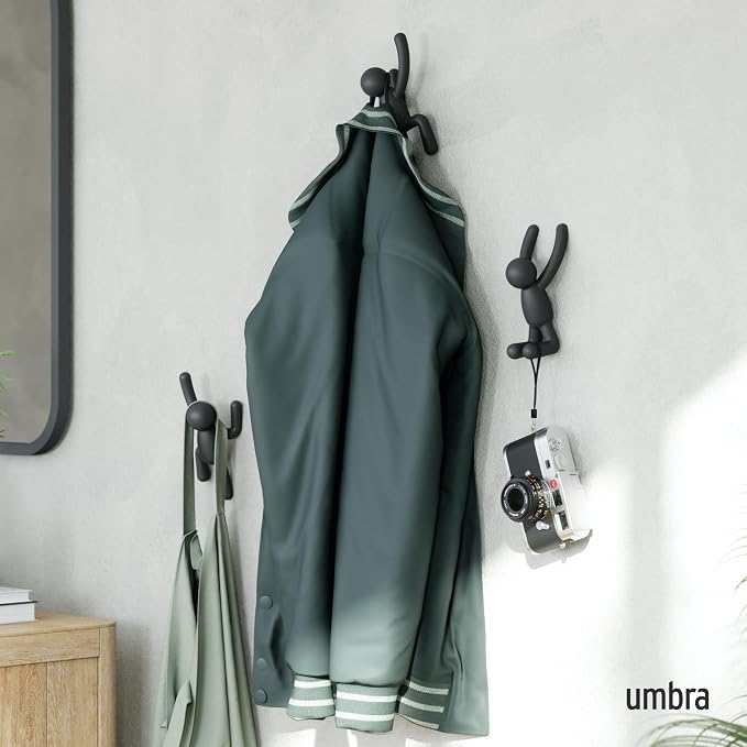 Umbra Buddy Wall Hooks, Decorative Wall Mount Coat Hooks, holds 5lbs per hook - Image 2