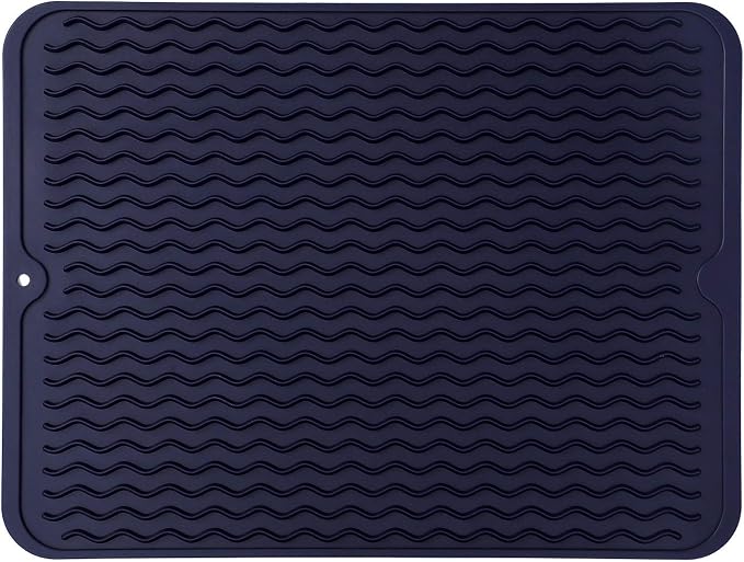MicoYang Silicone Dish Drying Mat — Quick-Dry Ridges Counter & Sink Pad by MicoYang