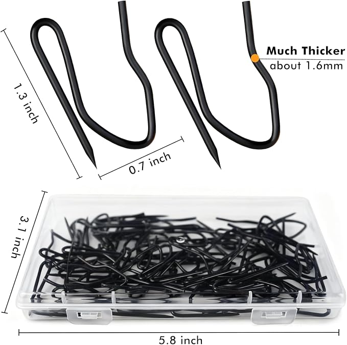 Curtain Hooks Drapery Hooks 60 Pack 1.3 Inch Large Heavy Duty Stainless Steel - Image 2
