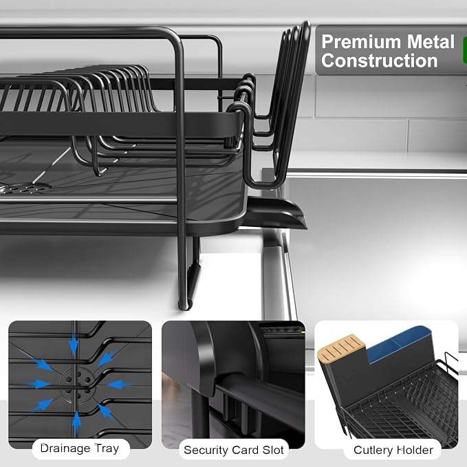 Runnatal Large Dish Drying Rack Stainless Steel Sink - Image 5
