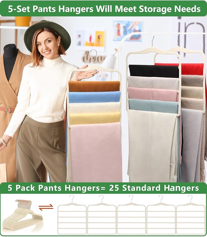 Magic Pants Velvet Hangers for Organization and Storage - Image 3