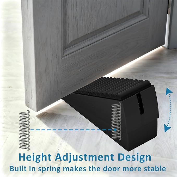 Optish 2 Pack Heavy Duty Door Stopper, Adjustable Spring Large Stopper - Image 2