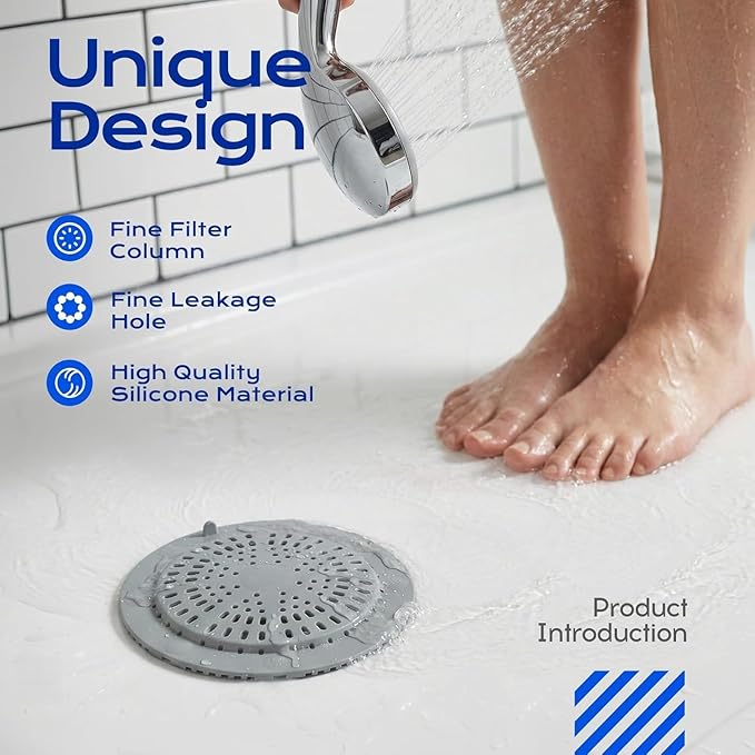 VLM 2 Pack Shower Drain Hair Catcher, Upgraded Drain Cover - Image 3