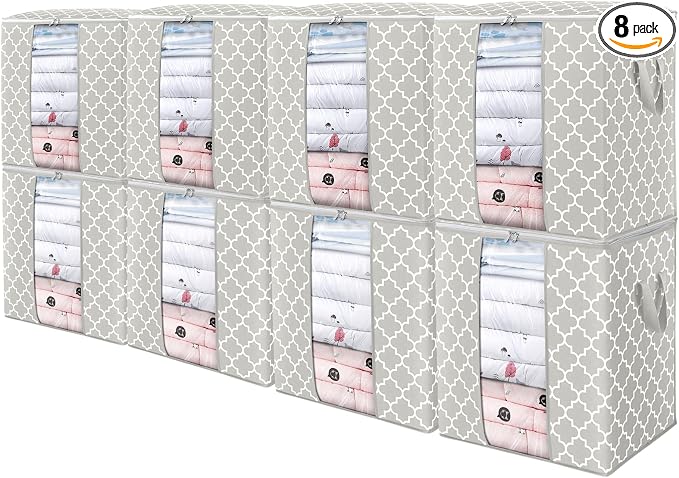 Storage Bags 8 Pack 100L Clothes Organization and Storage Containers | Large by WiseLife