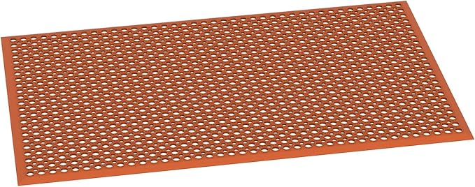 ROVSUN Rubber Floor Mat with Holes, Anti-Fatigue/Non-Slip Drainage Mat, for Industrial Kitchen Restaurant Bar Bathroom Utility Garage Pool Entry Door Mat, Indoor (36'' x 60'' Red 1Pcs)