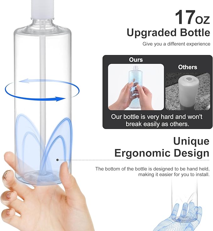 GAGALIFE Dish Soap Dispenser for Kitchen Sink, 17 oz Bottle, Chrome | Refills - Image 5