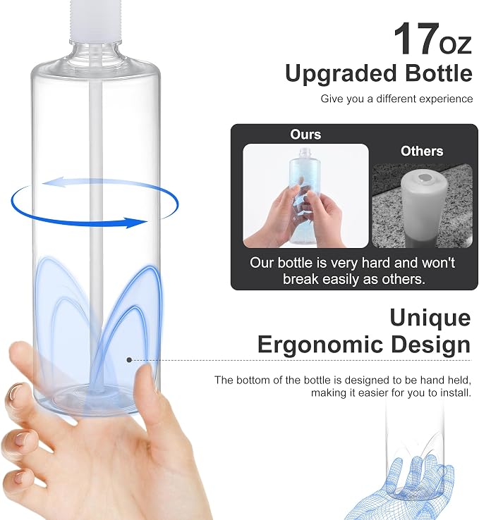 GAGALIFE Dish Soap Dispenser for Kitchen Sink, 17 oz Bottle, No-Leak ABS Pump - Image 3