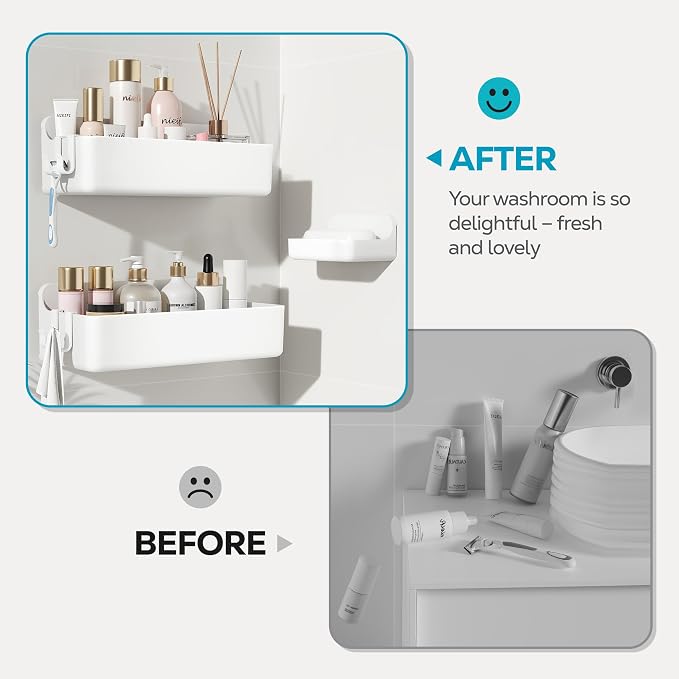 Nieifi Adhesive Shower Shelves, 3 Pieces - Image 7