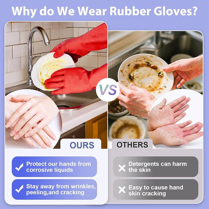 Rubber Kitchen Dishwashing Gloves - Image 5