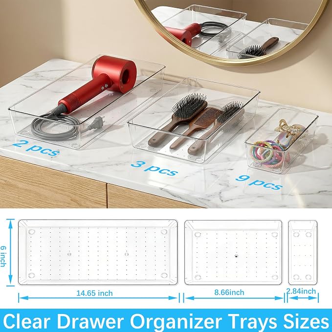 Manalete 14 Pcs Plastic Drawer Organizer - Image 2