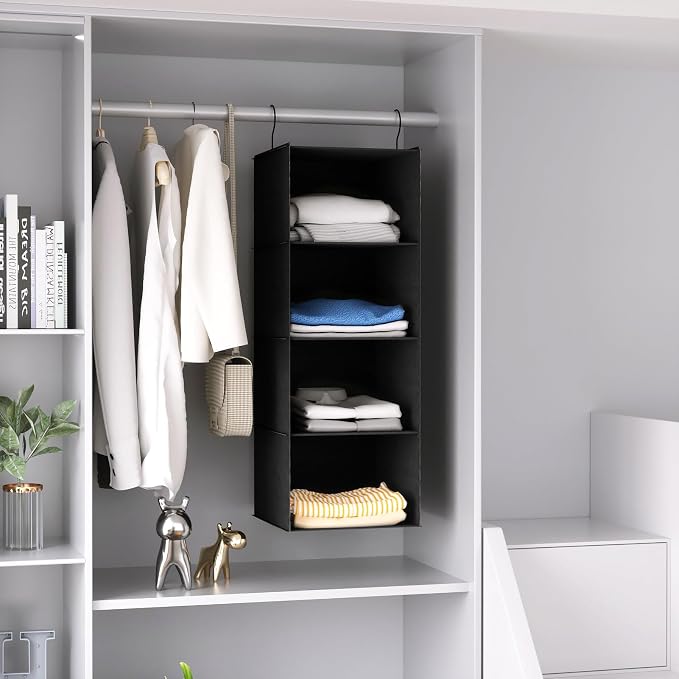 Hanging Closet Organizer 4-Shelf, Oxford Fabric Wardrobe Storage, shoes & - Image 8