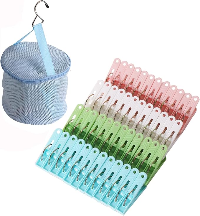 48 Pack Plastic Clothes Pins Heavy Duty Outdoor by Unknown
