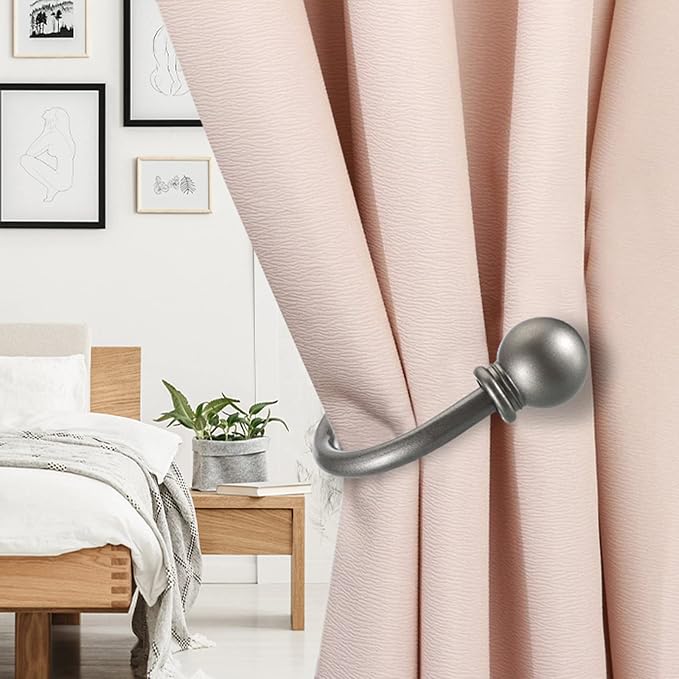 Sumnacon Curtain Holdbacks 2 Pcs Wall Mounted Curtain Tiebacks - Image 3