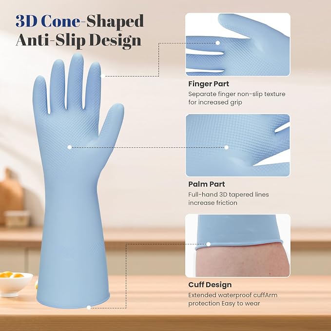 Rubber Kitchen Dishwashing Gloves - Image 4
