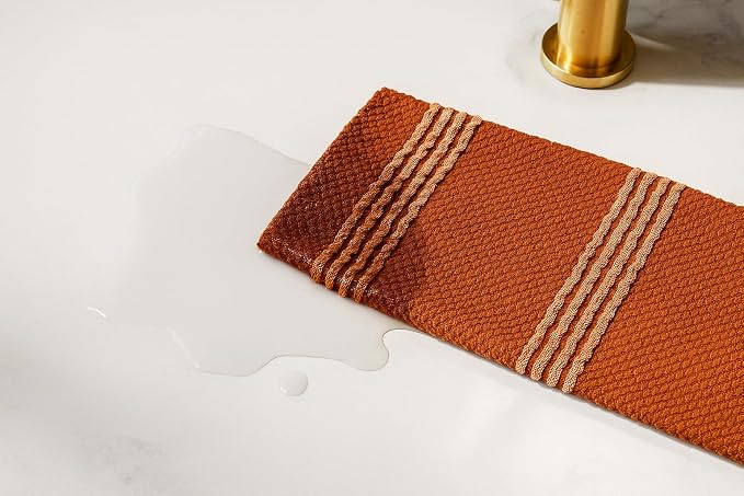 Terracotta Orange Rust Kitchen Dish Towels, 100% Cotton - Image 4